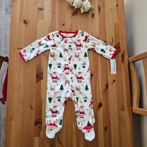 Carter's Just One You - Baby Santa Christmas Fleece Footed Pajama  9M